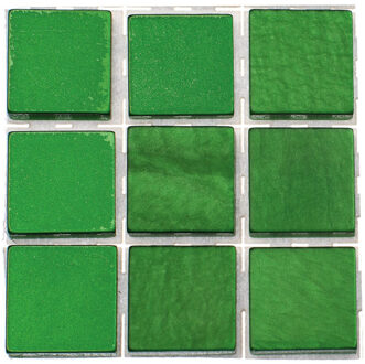 mozaiek stenen/steentjes - groen - 189x stuks - 10 x 10 x 2 mm - knutselen