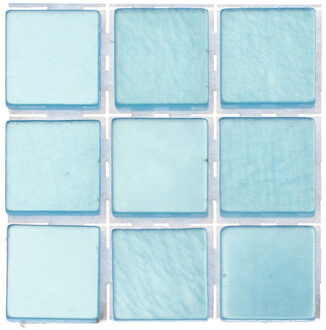 mozaiek stenen/steentjes - lichtblauw - 63x stuks - 10 x 10 x 2 mm - knutselen