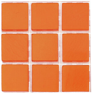 mozaiek stenen/steentjes - oranje - 63x stuks - 10 x 10 x 2 mm - knutselen