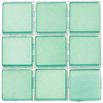mozaiek stenen/steentjes - turquoise blauw - 189x stuks - 10 x 10 x 2 mm - knutselen
