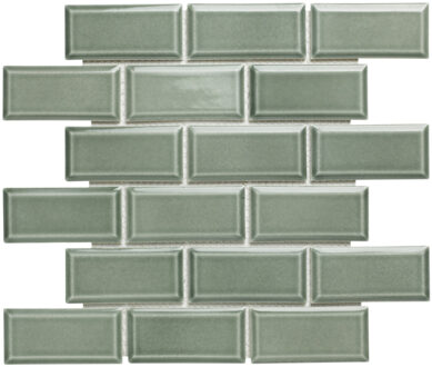 Mozaiektegel Paris 30x30 cm Porselein Glanzend Groen Grijs Jos.