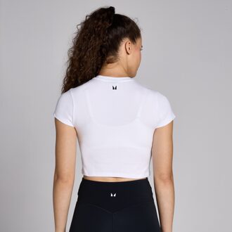 Mp Basics croptop met nauwsluitende pasvorm en korte mouwen voor dames - Wit - M