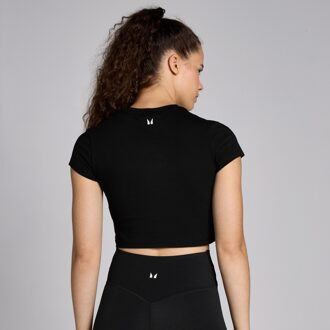 Mp Basics croptop met nauwsluitende pasvorm en korte mouwen voor dames - Zwart - L