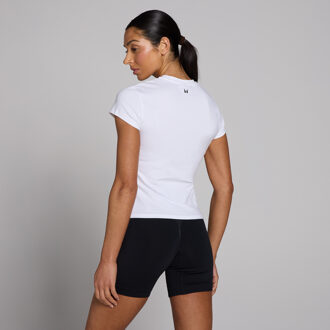 Mp Basics T-shirt met nauwsluitende pasvorm en korte mouwen voor dames - Wit - XXS