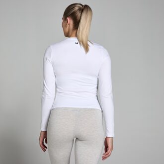 Mp Basics T-shirt met nauwsluitende pasvorm en lange mouwen voor dames - Wit - M