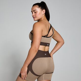 Mp Contrast naadloze beha van ribstof voor dames - Kasjmier/espressobruin - L Grijs