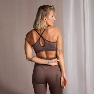 Mp naadloze beha met V-hals - Koffiebruin - S