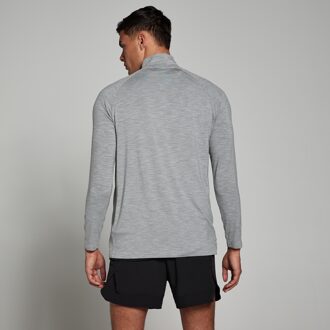 Mp Performance shirt met kwartrits voor heren - Gemêleerd chroom - S Blauw