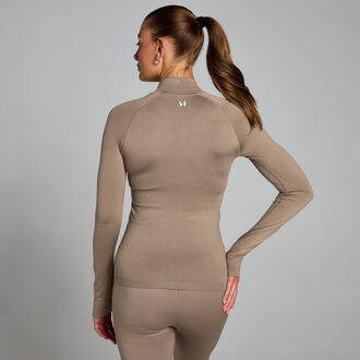 Mp Shape naadloos jack met rits voor dames - Lichttaupe - L Bruin