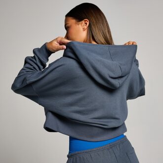 Mp Tempo gecropte hoodie met rits voor dames - Middernachtzwart - XXL Blauw