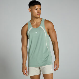 Mp Tempo hemd met panelen voor heren - Vaalgroen - XS