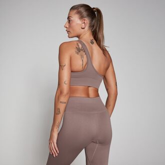 Mp Tempo naadloze asymetrische beha van ribstof - Hazelnootbruin - L