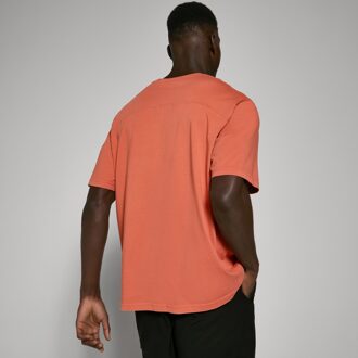 Mp Tempo oversized T-shirt met verwassen afwerking voor heren - Verwassen baksteenrood - M Oranje