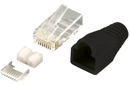 MP0022 RJ45-connector, Cat 6, afgeschermd Stekker, recht Aantal polen: 8P8C Zwart 100 stuk(s)