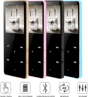 MP3 MP4 Speler Lossless Bluetooth Muziekspeler Touch Key Lopen Man 1.8 "Display Met Speaker Fm Radio/E-Book/Foto 4Gb