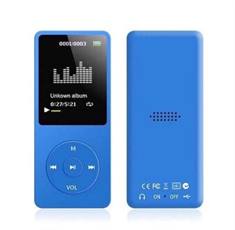 MP3 Muziek Spelers Lossless Geluid Muziekspeler Draagbare MP3 Speler FM Radio Video Games Movie Walkman ultra-dunne MP3 Blauw / 32GB