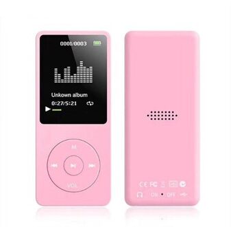 MP3 Muziek Spelers Lossless Geluid Muziekspeler Draagbare MP3 Speler FM Radio Video Games Movie Walkman ultra-dunne MP3 Roze / 32GB