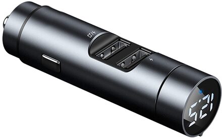 MP3 Usb Autolader Auto Dual Usb Snel Opladen Hoofd Lader MP3 2 In 1 Draadloze Bluetooth Speler grijs