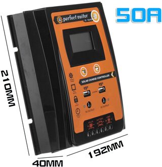 Mppt Solar Laadregelaar 12V 24V 30A 50A Dual Usb Charge Controller Zonnepaneel Battery Regulator Lcd Display wit