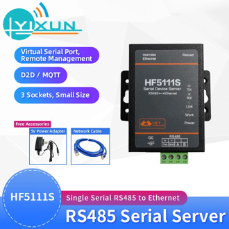 MQTT Modbus HF5111S Small Size RJ45 RS458 To Ethernet Free RTOS Serial Port Transmission Converter DTU Serial Server module