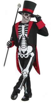 Mr. Bone Jangles Halloween verkleedkleding kostuum voor kinderen - zwart/rood Multi