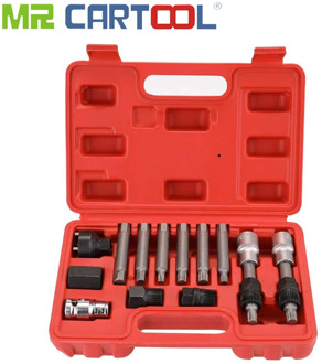 MR CARTOOL 13PCS Car Generator Belt Pulley Removal Tool For Volkswagen Audi Volvo BMW Alternator Pulley Car Repair Tool Set