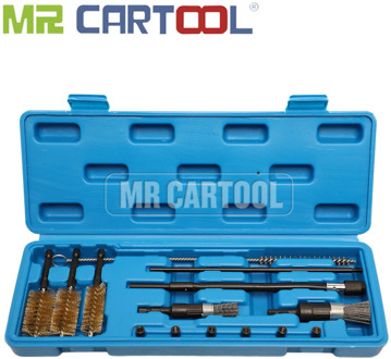 MR CARTOOL 14pcs Diesel Common Rail injector Seat Cleaner Set Auto Engine Maintenance Tools Cleaning Brushes