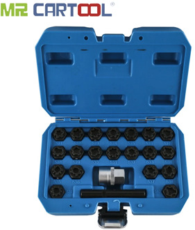 MR CARTOOL 22Pcs Wheel Lock Kit For VAG Special Anti-theft Screws Removal and Install Key Socket Sleeve Set Group