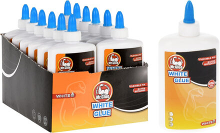 Mr Glue Hobby Lijm - 250 ml - wit - in fles - extra sterk - flexibele fix - snel drogend