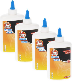 Mr Glue Hobby Lijm - 4x - 250 ml - wit - in fles - extra sterk - flexibele fix - snel drogend