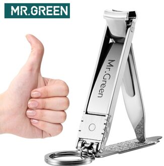 Mr. Groen Ultra-Dunne Opvouwbare Hand Teen Nagelknipper Cutter Trimmer Roestvrij Sleutelhanger Manicure Nail Gereedschap