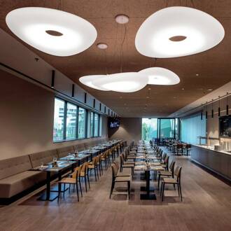 Mr. Magoo LED hanglamp, Phase, Ø 52 cm reliëf wit (RAL 9003), opaal wit