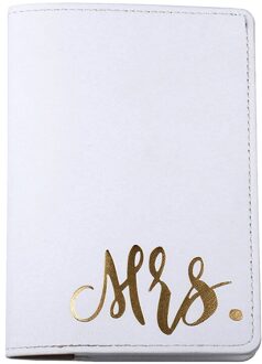 Mr Mrs Paar Passport Cover Card Goud Kleur Pu Lederen Travel Credit Kaarthouder Effen Kleur Unisex Gedrukt Paspoorthouder wit