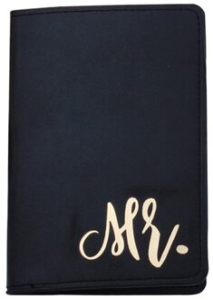 Mr Mrs Paar Passport Cover Card Goud Kleur Pu Lederen Travel Credit Kaarthouder Effen Kleur Unisex Gedrukt Paspoorthouder zwart
