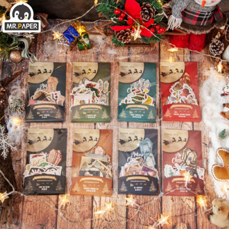 Mr Paper 100pcs Christmas Gft Sticker Series Sticky Notes Scenery Stickers Creative Stationery Office School Label Stickers