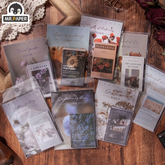 Mr.paper 20Pcs/bag 8 Designs Retro Flower Style Pet Deco Diary Stickers Scrapbooking Planner Decorative Stationery Stickers
