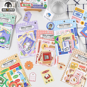 Mr Paper 20pcs Rainbow Color Set Series Sticky Notes Scenery Stickers Creative Stationery Office School Supplies Label Stickers