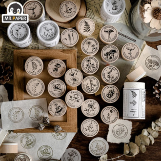 Mr.Paper 3pcs Original Wooden Rubber Stamps Suit for Scrapbooking Deco DIY Craft Log Standard Child Stationery Gift Box