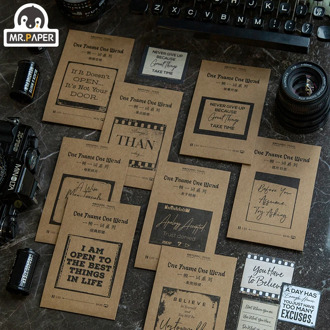 Mr.paper 40Pcs 8 Styles Retro Time Travel Series Deco Diary Material Sticker Scrapbooking Planner Decorative School Stationery