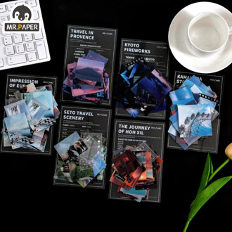 Mr Paper 45pcs/back Wonderful Journey Series Sticky Notes Scenery Stickers Creative Stationery Office School Stationery