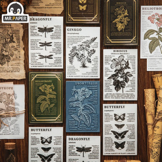 Mr Paper 5 Designs Natural Plant Wooden Rubber Stamp for Scrapbooking Deco DIY Craft Standard Wooden Stamps Ink journal supplies