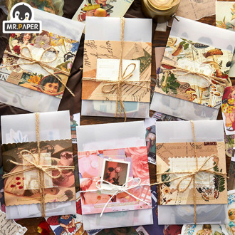Mr.paper 6 Designs 30pcs Light Pickup Kit Suit Scrapbooking/Card Making/Journaling Project DIY Kraft Retro Writing paper Cards