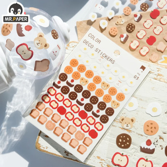 Mr.paper 6 Designs 3Pcs/lot Cute Bear Daily Deco Washi Diary Stickers Scrapbooking Planner Bullet Journal Doodling Stationery