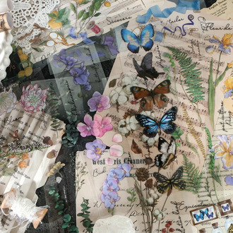 Mr.paper 6Pcs 6 Designs Herbal Collection Deco Diary Sticker Scrapbooking Planner Motorcyle Decorative Stationery Decals Scooter