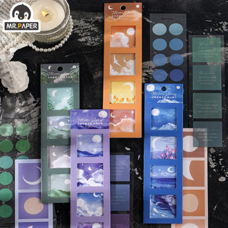 Mr.paper 6Pcs/box Boxed Stickers INS style Romantic Various Solid Color Decoration Sticker Flakes Scrapbooking School Supplies