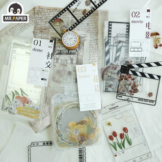 Mr.paper Collage Secret DIY Invitation Greeting Transparent Card with Envelope Handmade Dry Wedding Party Invitation Envelopes