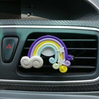 MR THEE Auto Ornamenten Airconditioning Vents Parfum Clip Regenboog Lolly Luchtverfrisser Geur Creatieve Auto Interieur Decor Blauw
