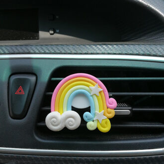 MR THEE Auto Ornamenten Airconditioning Vents Parfum Clip Regenboog Lolly Luchtverfrisser Geur Creatieve Auto Interieur Decor Bruin