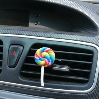 MR THEE Auto Ornamenten Airconditioning Vents Parfum Clip Regenboog Lolly Luchtverfrisser Geur Creatieve Auto Interieur Decor Rood