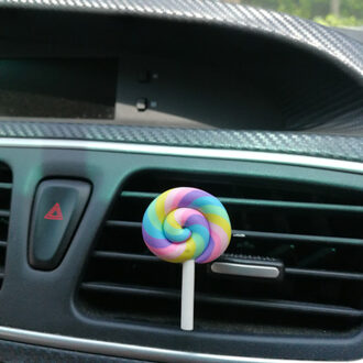 MR THEE Auto Ornamenten Airconditioning Vents Parfum Clip Regenboog Lolly Luchtverfrisser Geur Creatieve Auto Interieur Decor Roze